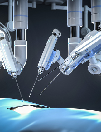 Surgical robot for minimally invasive procedures.