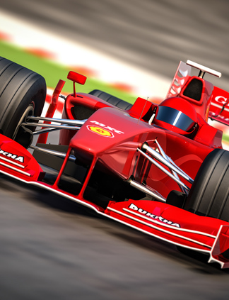 Red formula 1 race car.